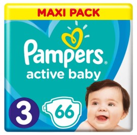 Pampers Active baby-dry No 3 (6-10kg) 66τμχ