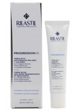 Rilastil Progression (+) Rich Anti-Wrinkle Filling And Plumping Cream 40m Αντιρυτιδική Κρέμα με Πλούσια Υφή
