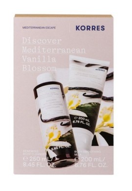 Korres Discover Mediterranean Vanilla Blossom Promo με Body Cleanser Αφρόλουτρο Βανίλια, 250ml & Body Smoothing Milk Ενυδατικό Γαλάκτωμα Βανίλια, 200ml, 1σετ