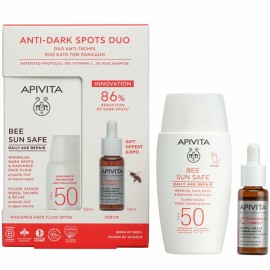 Apivita Promo Anti-Dark Spots Duo Bee Sun Safe Daily Age Repair Dry Touch Λεπτόρευστη Κρέμα Προσώπου κατά των Πανάδων & Ρυτίδων SPF50, 50ml & Δώρο C15 Propolis Correct Serum Αντιρυτιδικός & Αντιοξειδωτικός Ορός Λάμψης, 10ml, 1σετ