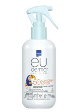 Intermed Euderma Babyderm Lotion Λεπτόρρευστο Βρεφικό Αντηλιακό Γαλάκτωμα για Πρόσωπο & Σώμα Spf50 200ml