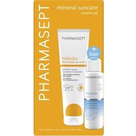 Pharmasept Heliodor Promo με Heliodor Face Sun Cream SPF 50 Αντηλιακή Κρέμα Προσώπου, 150ml & Hygienic Shower Cream Κρεμώδες Αφρόλουτρο, 100ml, 1σετ
