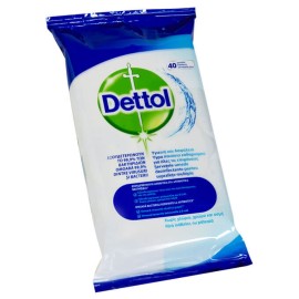 Dettol Αντιβακτηριδιακά Μαντηλάκια Καθαρισμού Επιφανειών 40τεμ