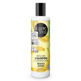 Organic Shop Σαμπουάν Αναπλήρωσης για Κανονικά Μαλλιά, Μπανάνα & Γιασεμί, 280ml