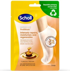 Scholl PediMask Μάσκα Ποδιών για Ενυδάτωση & Αναγέννηση Δέρματος με Μέλι Manuka, 1ζευγος