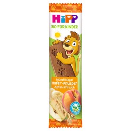 HiPP Παιδική Μπάρα Δημητριακών με Τραγανή Βρώμη Μήλο και Ροδάκινο 20gr