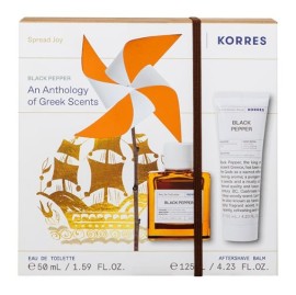 Korres Aνδρικό Promo Pack Black Pepper Άρωμα, 50ml & Black Pepper Γαλάκτωμα για Μετά το Ξύρισμα, 125ml, 1σετ