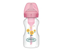 Dr Browns Options+ Πλαστικό Μπιμπερό Με Φαρδύ Λαιμό 270ml Ροζ