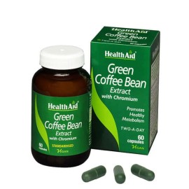 Health Aid Green Coffee Bean Extract Συμπλήρωμα με Εκχύλισμα Πράσινου Καφέ & Χρώμιο για Υγιή Μεταβολισμό 60caps