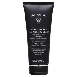 Apivita Black Detox Cleansing Jelly - Μαύρο Gel Καθαρισμού Πρόσωπο & Μάτια 150ml