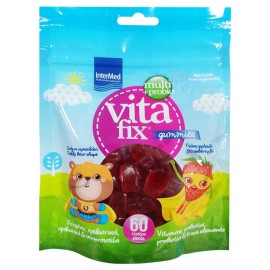 Intermed Vitafix Multi & Probio Gummies Πολυβιταμινούχα Ζελεδάκια με Γεύση Φράουλα 4+ ετών 60τμχ