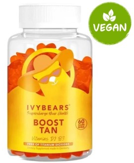 Ivybears Boost Tan Συμπλήρωμα Διατροφής Για Λαμπερό Καλοκαιρινό Μαύρισμα, 60 Ζελεδάκια.