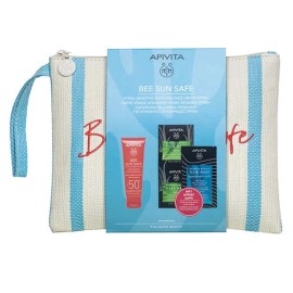 Apivita Set Bee Sun Safe Hydra Sensitive Soothing Face Cream SPF50+, 50ml & Δώρο Express Beauty Face Mask Aloe, 2x8ml & Express Beauty Hair Mask με Υαλουρονικό Οξύ, 20ml