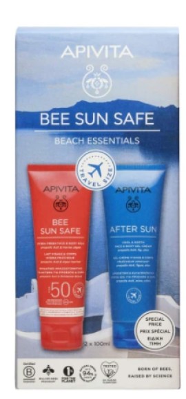 Apivita Set Bee Sun Safe Hydra Fresh Face & Body Milk SPF50 με Θαλάσσια Φύκη & Πρόπολη 100ml & After Sun Cool & Sooth Face & Body Gel Cream με Σύκο - Αλόη & Πρόπολη 100ml