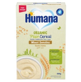 Humana Organic Plain Cereal Βιολογική Κρέμα με Σιμιγδάλι 4m+, 200gr