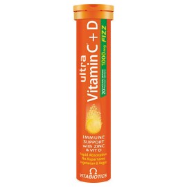 Vitabiotics Ultra Vitamin C 1000mg & D3 400iu Γεύση Πορτοκάλι 20 Αναβράζοντα Δισκία