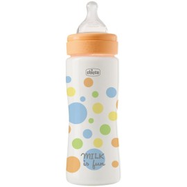 Chicco μπιμπερό πλαστικό well being 330ml green boy 4+ μηνών