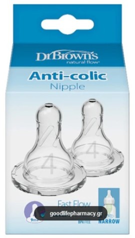 Dr. Browns Natural Flow Options+ Level 4 Θηλές Σιλικόνης 9m+ 2τμχ