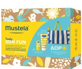 Mustela Family Sun Fun με Sun Stick-Αντηλιακό Στικ SPF50+ για Όλους τους Τύπους Δέρματος, 9ml & Face & Body Lotion-Αντηλιακή Λοσιόν για Πρόσωπο και Σώμα SPF50+ για Όλη την Οικογένεια, 100ml & ΔΩΡΟ Μεγάλη Τσάντα Θαλάσσης