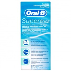 Oral-B Super Floss Οδοντικό Νήμα με Κερί, 50τεμ