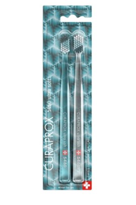 Curaprox CS 5460 Winter Edition Ultra Soft Toothbrush Πράσινο / Γκρι 2 Τεμάχια Μαλακές