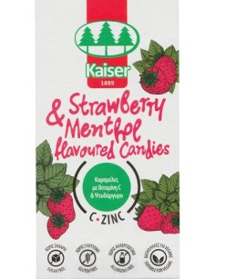 Kaiser Strawberry & menthol Flavoured Candies, Καραμέλες με Βιταμίνη C & Ψευδαργυρο 6τμχ