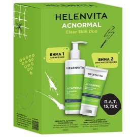 Helenvita Promo ACnormal Clear Skin Duo με ACnormal Cleansing Gel Τζελ Καθαρισμού για Πρόσωπο, Στέρνο & Πλάτη, 200ml & Rebalancing Emulsion Ενυδατικό Γαλάκτωμα Προσώπου & Λαιμού με Σμηγματορυθμιστική Δράση, 60ml, 1σετ