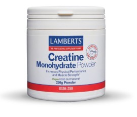 LAMBERTS - Creatine Monohydrate Powder 100% Καθαρή Μικροϊονισμένη Μονοϋδρική Κρεατίνη 250gr