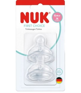 NUK First Choice+ No Colic Θηλές Σιλικόνης Flow Control 6m+, 2τεμ