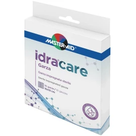 Master Aid Idracare Sterile Impregnated 10cm x 10cm Gauze Αποστειρωμένη Γάζα Εμποτισμένη με Υαλουρονικό Οξύ 10τμχ