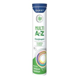 Quest Multi A-Z Vitamins Πολυβιταμίνη γεύση Τροπικά Φρούτα 20 αναβράζοντα δισκία