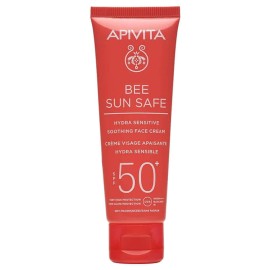 Apivita Bee Sun Safe Hydra Sensitive Soothing Face Cream SPF50+ Καταπραϋντική Αντηλιακή Κρέμα Προσώπου Ελαφριάς Υφής Για Ευαίσθητες Επιδερμίδες 50ml
