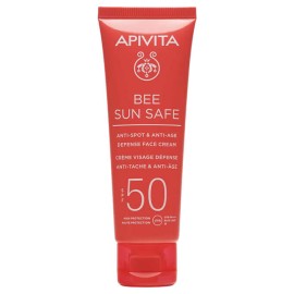 Apivita Bee Sun Safe Anti Spot Anti Age Defense Face Cream SPF50 Αντηλιακή Κρέμα Προσώπου κατά των Πανάδων και των Ρυτίδων Βελούδινης Υφής 50ml
