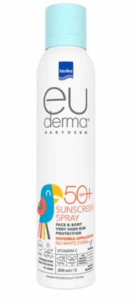 Intermed Euderma Babyderm Sunscreen Spray Very High Sun Protection for Face & Body SPF50 200ml