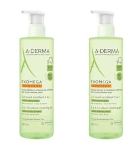 A-Derma Promo Exomega Control 2 in 1 Anti-Scratching Emollient Cleansing Gel, Καθαριστικό Τζελ κατά του Κνησμού 2x500ml με -50% στο 2ο Προϊόν