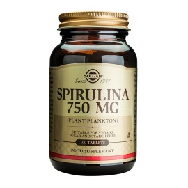 Solgar Spirulina 750mg Συμπλήρωμα Διατροφής Σπιρουλίνα Τόνωση του Οργανισμού & Έλεγχο του Βάρους 80caps