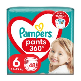 Pampers Pants 360° Βρεφικές Πάνες-Bρακάκι No6 (14kg-19kg), 48τεμ