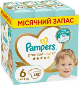 Pampers Monthly Pack Premium Care Πάνα Μέγεθος 6 (13kg-18kg), 128τμχ