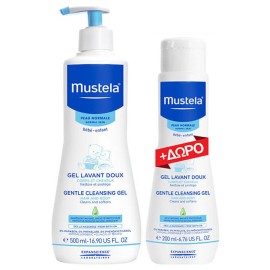 Mustela Gentle Cleansing Gel Απαλό Αφροντούς για Σώμα & Μαλλιά 500ml + GIFT Mustela Gentle Cleansing Gel 200ml