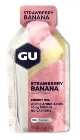 Gu Energy Gel Strawberry Banana Ενεργειακό Τζελ με Γεύση Φράουλα Μπανάνα Χωρίς Καφεΐνη 32g