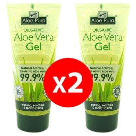 Optima Naturals Organic Aloe Vera Gel Ενυδατικό Τζελ Σώματος 2x200ml