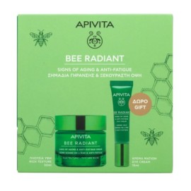 Apivita Promo Bee Radiant για Σημάδια Γήρανσης & Ξεκούραστη Όψη με Κρέμα Προσώπου, 50ml & Δώρο Kρέμα Ματιών, 15ml, 1σετ