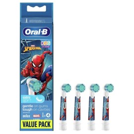 Oral-B Kids Spiderman Value Pack Extra Soft Electric Toothbrush Replacement 4 Τεμάχια