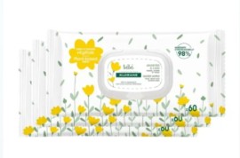 Klorane Promo Pack Μαντηλάκια Καθαρισμού με Βάση το Νερό για Κανονικό έως Ξηρό Δέρμα 3x60τμχ