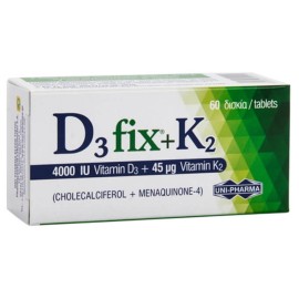 Uni-Pharma Βιταμίνη D3 Fix 4000iu + K2 45mg 60tabs