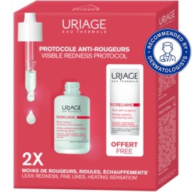 Uriage Roseliane Visible Redness Protocol Promo Pack με Neutralizing Smoothing Serum Ορός Προσώπου για την Ευαίσθητη Επιδερμίδα κατά της Ερυθρότητας, 30ml & Neutralizing Care Ενυδατική Προστατευτική Κρέμα κατά της Ερυθρότητας, 15ml, 1σετ