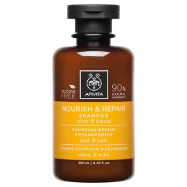Apivita Nourish & Repair shampoo Σαμπουάν Θρέψης& Επανόρθωσης Με Ελιά & Μέλι 250ml