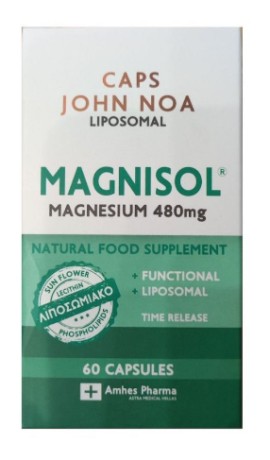 JOHN NOA Caps Magnisol Magnesium 480mg Λιποσωμιακό Συμπλήρωμα Διατροφής Μαγνησίου, 60 κάψουλες