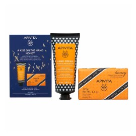 Apivita Set A Kiss On The Hand Hand Cream Κρέμα Χεριών Εντατικής Ενυδάτωσης με Υαλουρονικό Οξύ & Μέλι 50ml + Natural Soap Honey Φυσικό Σαπούνι Μέλι 125gr