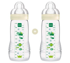 MAM Easy Active Bottle - Μπιμπερό Με Θηλή Σιλικόνης  330ml 4+μηνών,  2τμχ